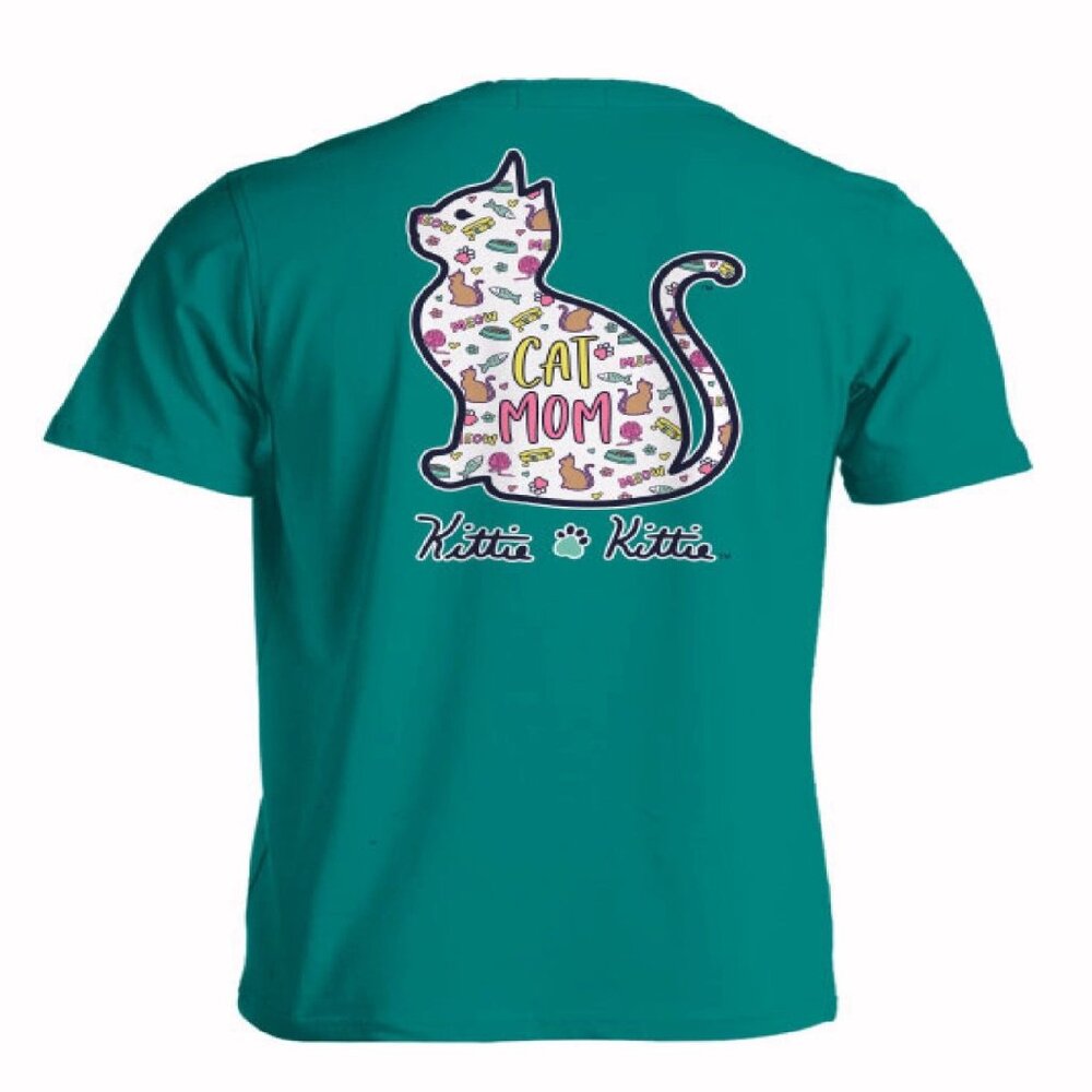 Kittie Kittie Cat Mom Dream Pattern Short Sleeve T-Shirt NEW Fast Ship